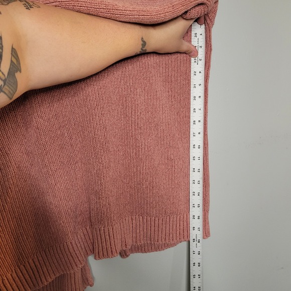 Pink Confetti Cardigan‎ Sweater Open Front Duster Oversized Pockets M Merium - Picture 4 of 13